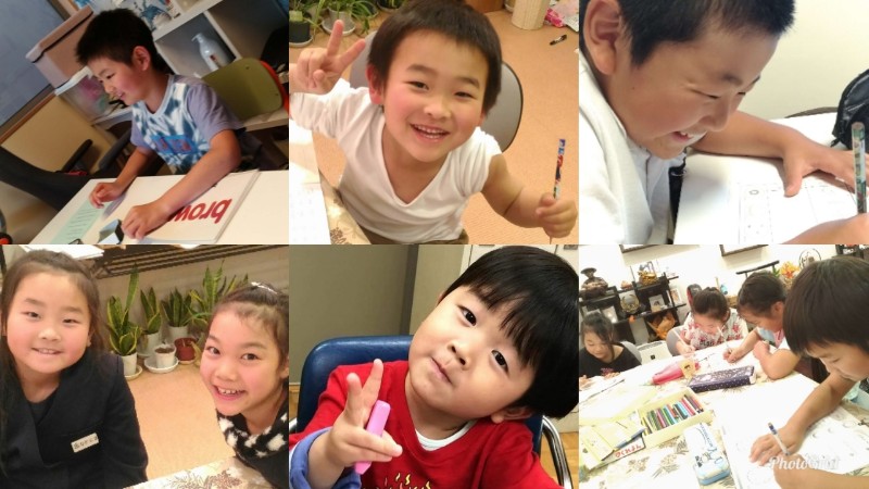高松さぬキッズ英会話教室の生徒さんたち